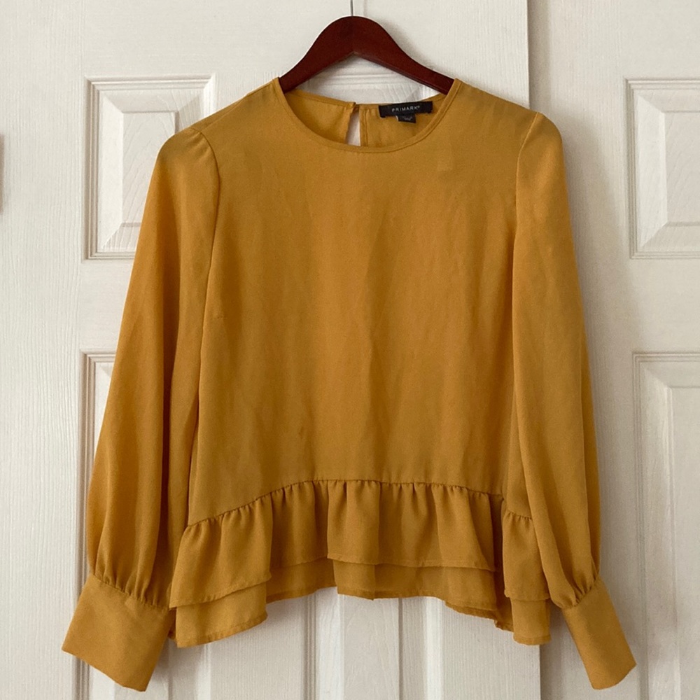 Flowy Yellow Long Sleeve Blouse